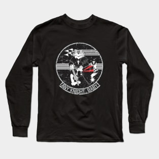 Grumman F-14 Tomcat - Any Knight, Baby! - Grunge Style Long Sleeve T-Shirt